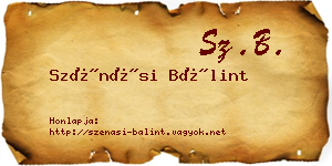 Szénási Bálint névjegykártya