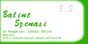balint szenasi business card