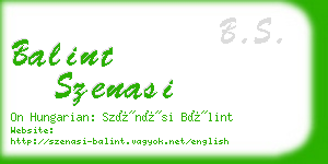 balint szenasi business card